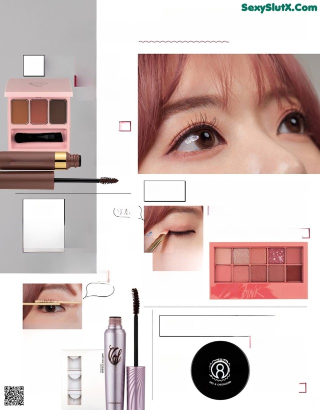a magazine page with a picture of a woman's face and makeup